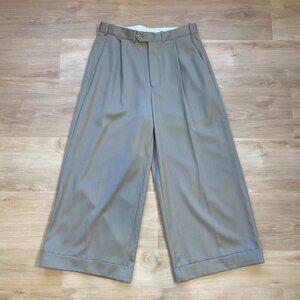 Hed Mayner Men's Virgin Wool Wide Leg Cuffed Trouser Pants Size Medium Excellent